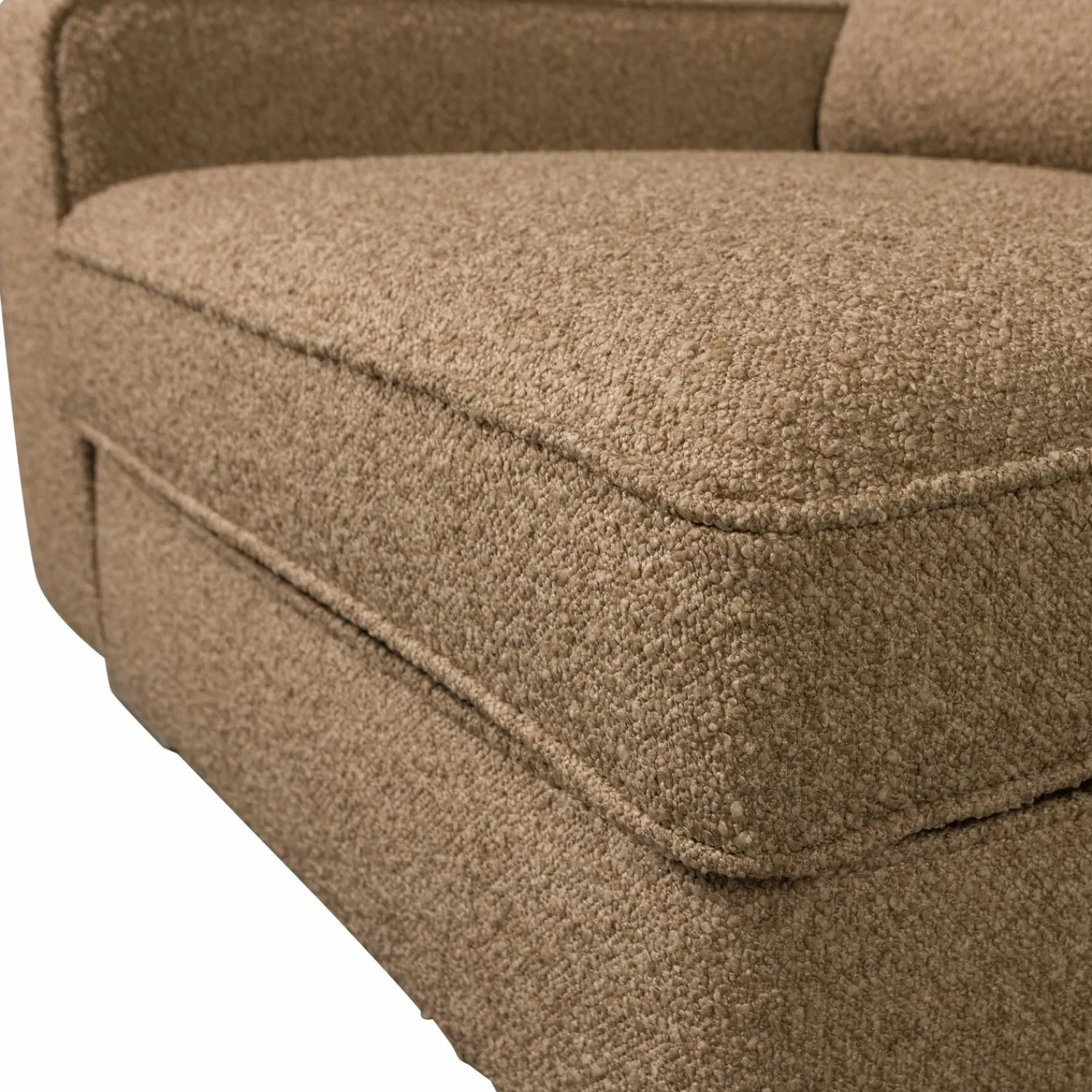New WOOOD Lazy 1-zits element met arm links bouclé Bruin