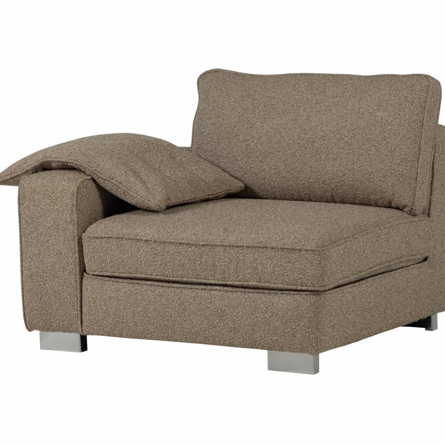 Hot WOOOD Lazy 1-zits element met arm links bouclé Zand