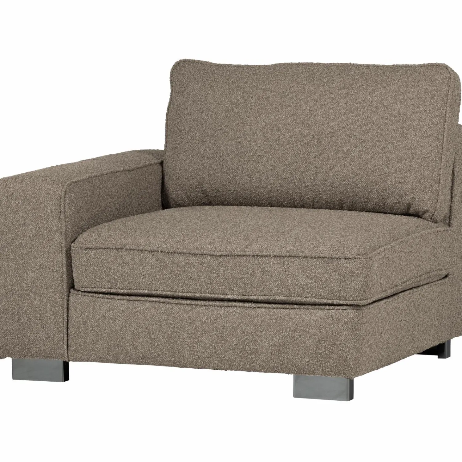 Hot WOOOD Lazy 1-zits element met arm links bouclé Zand