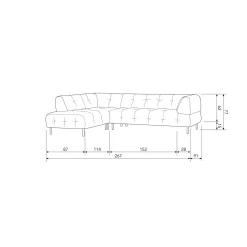Online WOOOD Lloyd hoekbank links velvet Cast iron