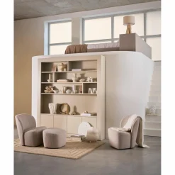 Discount WOOOD Lofty hocker bouclé Grijs