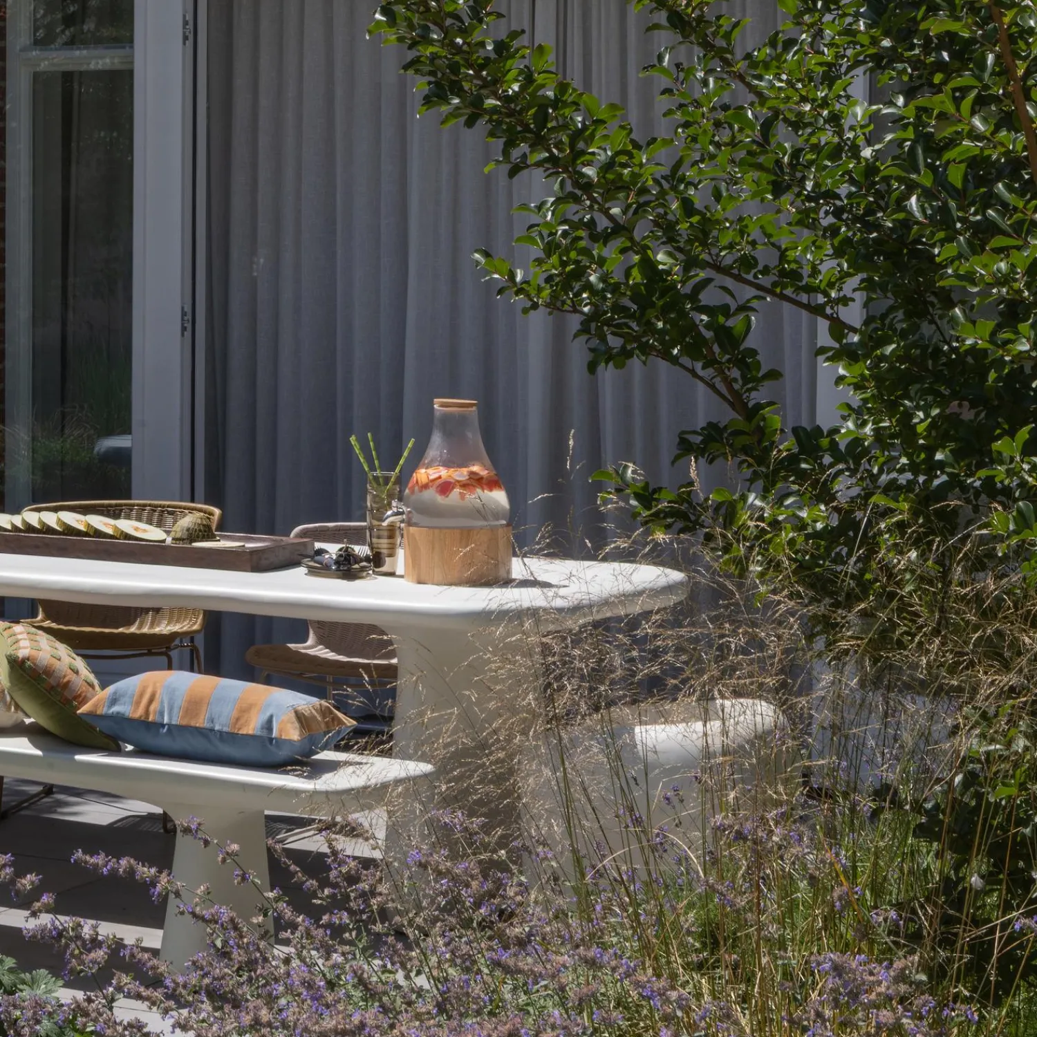 Discount WOOOD Loggia tuinbank vezelversterkte polymeer naturel 190x40 cm