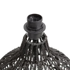 Clearance WOOOD Macy tafellampvoet rattan look zwart