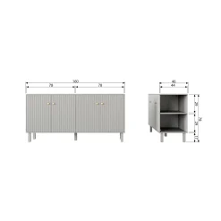 Hot WOOOD Madu dressoir grenen wolkengrijs