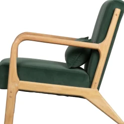 Hot WOOOD Mark fauteuil velvet fles Groen