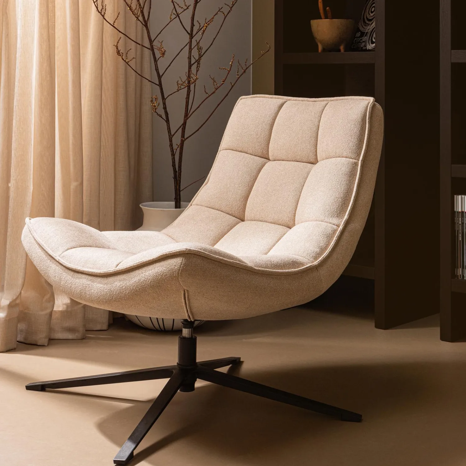 Clearance WOOOD Maudi draaifauteuil Naturel