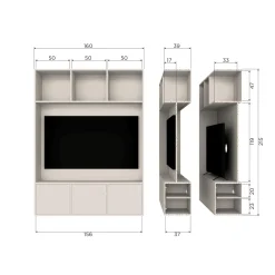WOOOD Meggy tv opbergkast 160 cm grenen dust