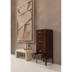 Discount WOOOD Merge ladekast 6 lades hout bruin/rood