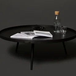 Online WOOOD Mesa bijzettafel XXL hout zwart 36xø100