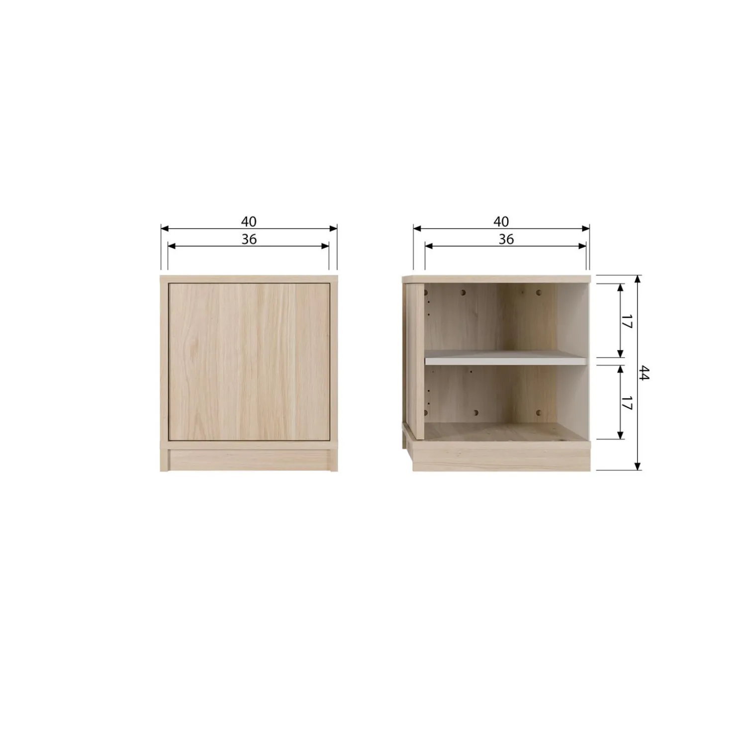 Hot WOOOD Modulair onderkast 40 cm eiken naturel mat
