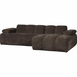 Discount WOOOD Mojo chaise longue bank rechts ribstof Bruin