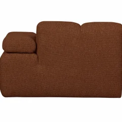 Online WOOOD Mojo chaise longue element rechts bouclé Roestbruin melange