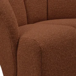 Clearance WOOOD Mojo draaifauteuil bouclé Roestbruin melange