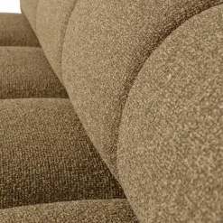 WOOOD Mojo eetbank 164 cm met rugleuning bouclé Geel/bruin melange