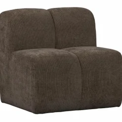 Clearance WOOOD Mojo eetbankje 84 cm met rugleuning ribstof Bruin
