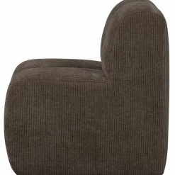 Clearance WOOOD Mojo eetbankje 84 cm met rugleuning ribstof Bruin