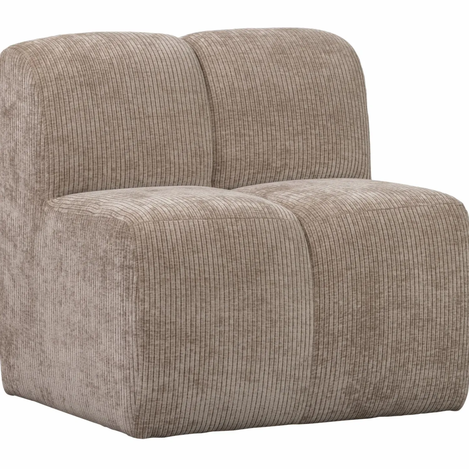 Clearance WOOOD Mojo eetbankje 84 cm met rugleuning ribstof donker zand Donkerzand