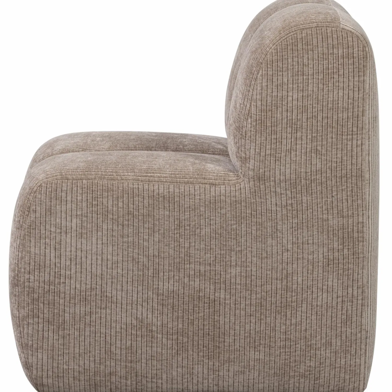 Clearance WOOOD Mojo eetbankje 84 cm met rugleuning ribstof donker zand Donkerzand