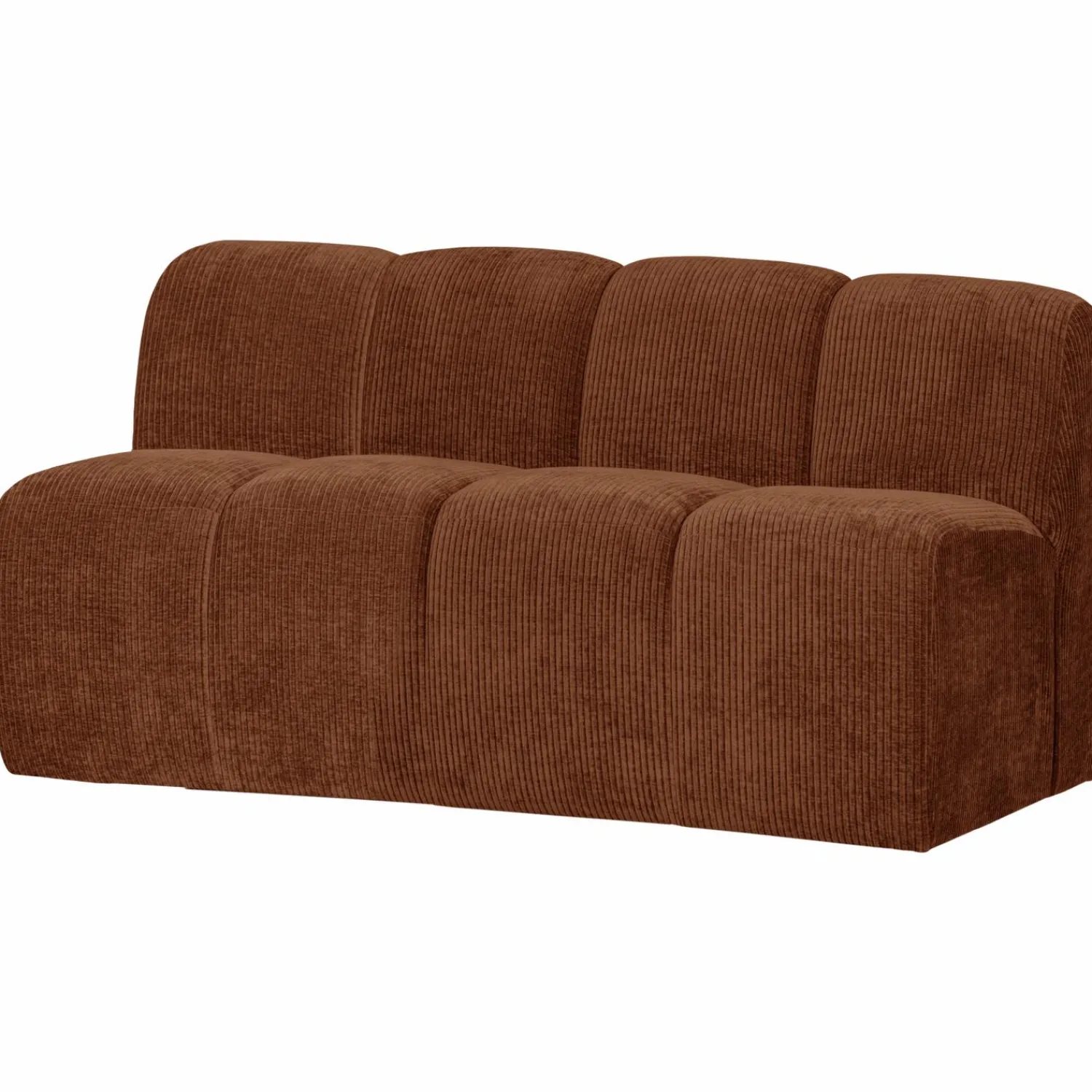 Clearance WOOOD Mojo eetbankje 164 cm met rugleuning ribstof Roestbruin
