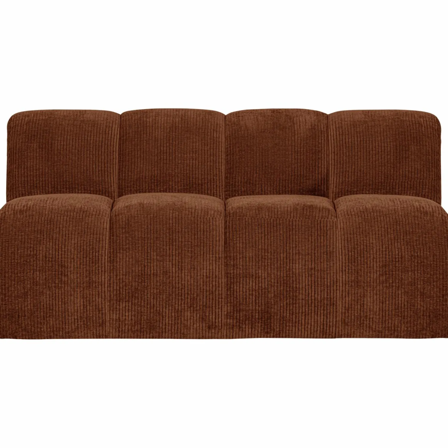 Clearance WOOOD Mojo eetbankje 164 cm met rugleuning ribstof Roestbruin