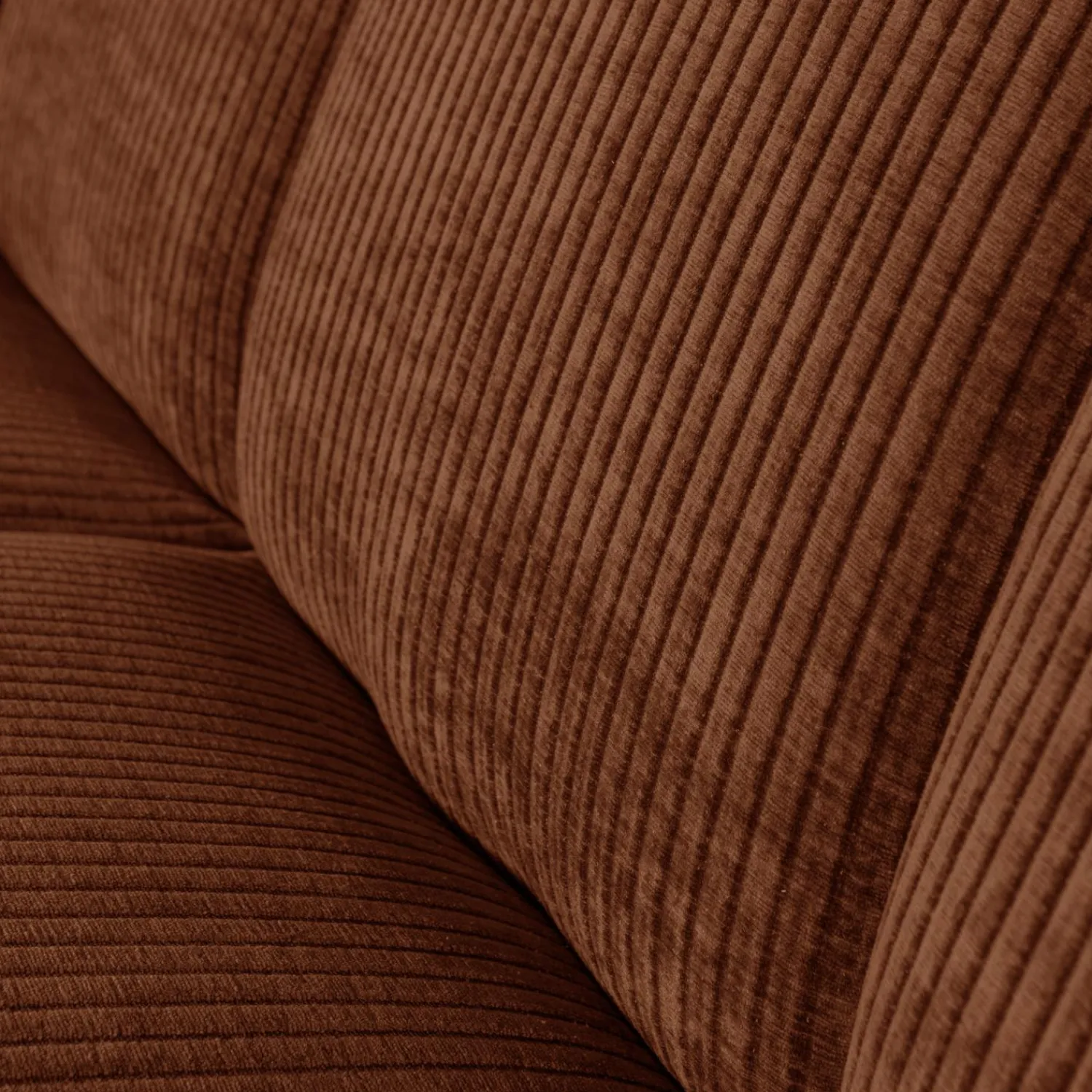 Clearance WOOOD Mojo eetbankje 164 cm met rugleuning ribstof Roestbruin