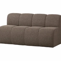 Sale WOOOD Mojo eetbankje 164 cm met rugleuning bouclé Bruin melange