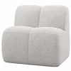 Discount WOOOD Mojo eetbankje 84 cm met rugleuning bouclé ecru melange