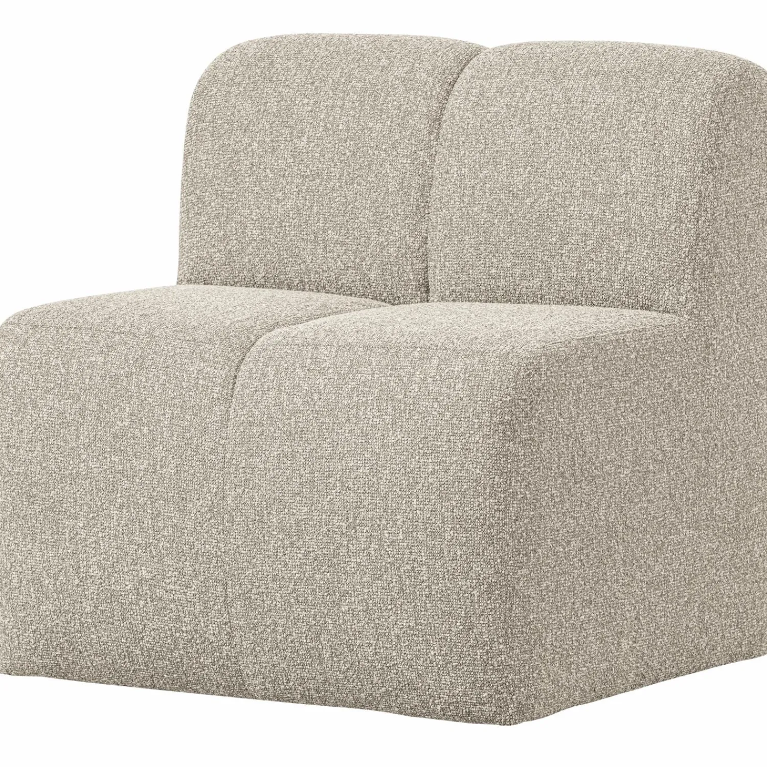 New WOOOD Mojo eetbankje 84 cm met rugleuning bouclé Beige melange