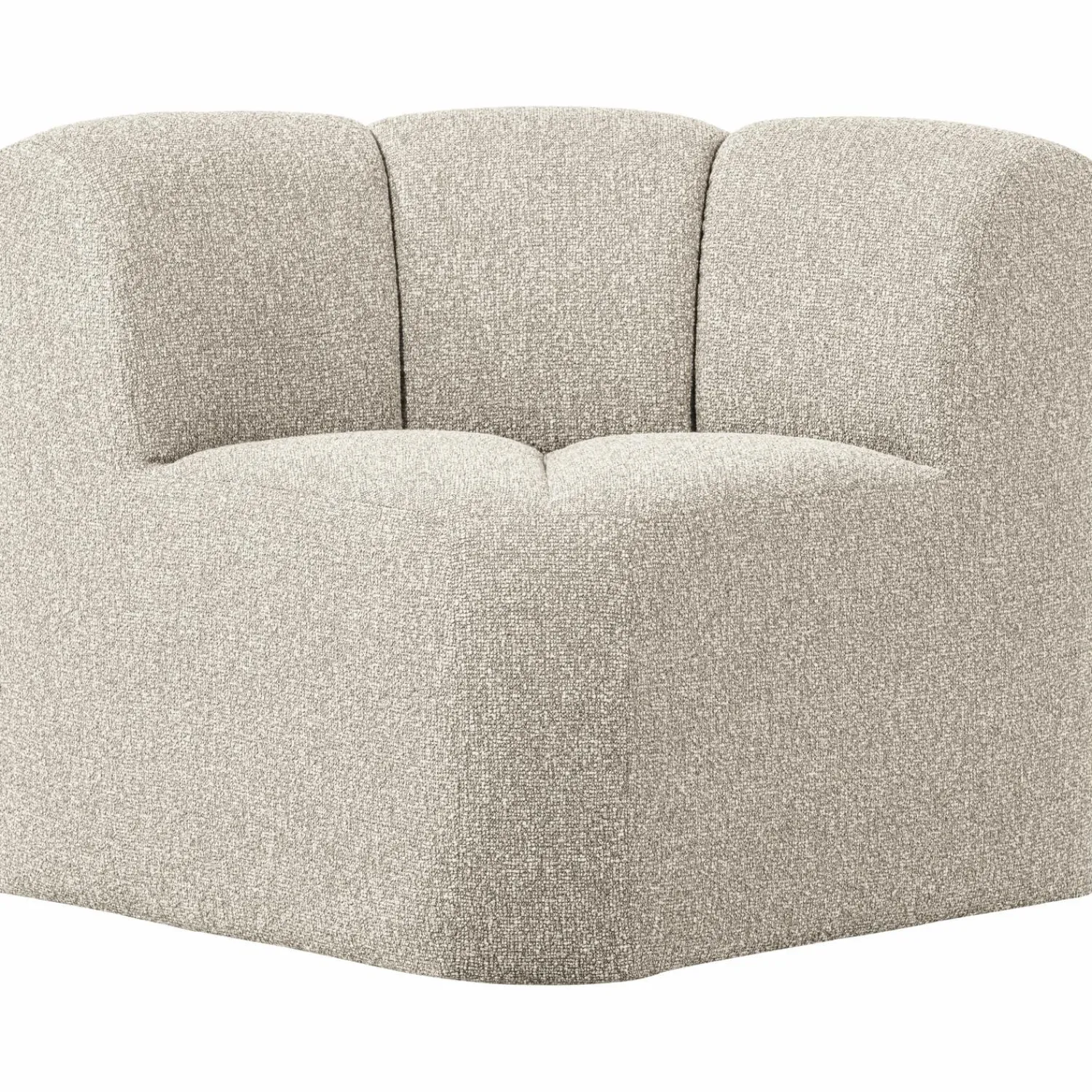Hot WOOOD Mojo eetbankje hoek met rugleuning bouclé Beige melange