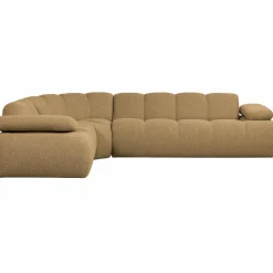Hot WOOOD Mojo hoekbank links bouclé Geel/bruin melange