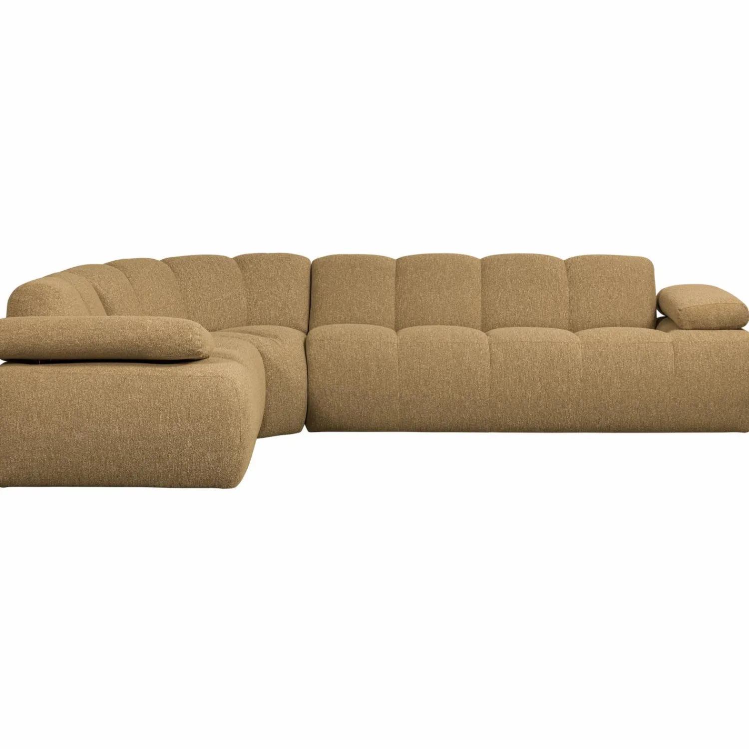 Hot WOOOD Mojo hoekbank links bouclé Geel/bruin melange