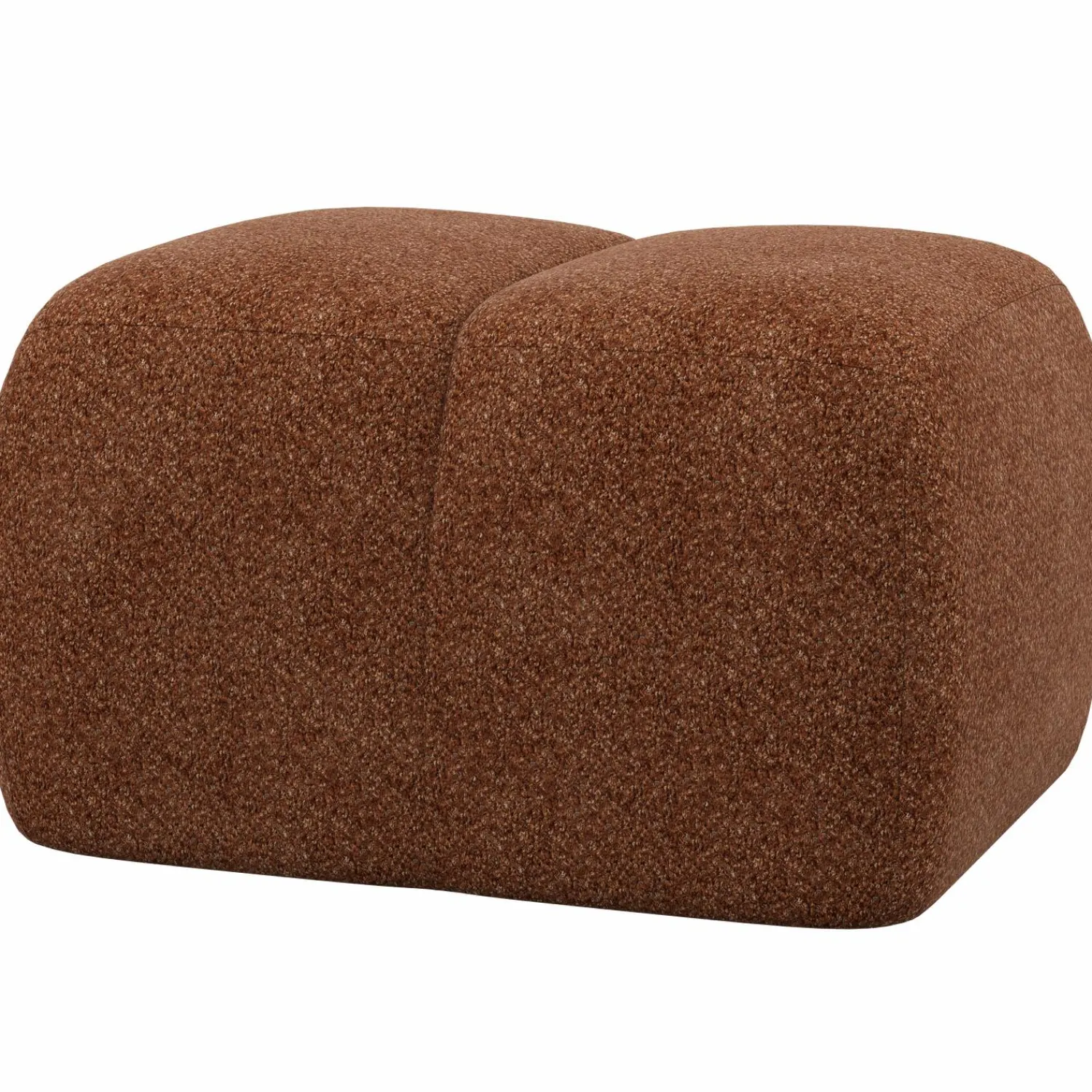 Outlet WOOOD Mojo poef wollig Roestbruin