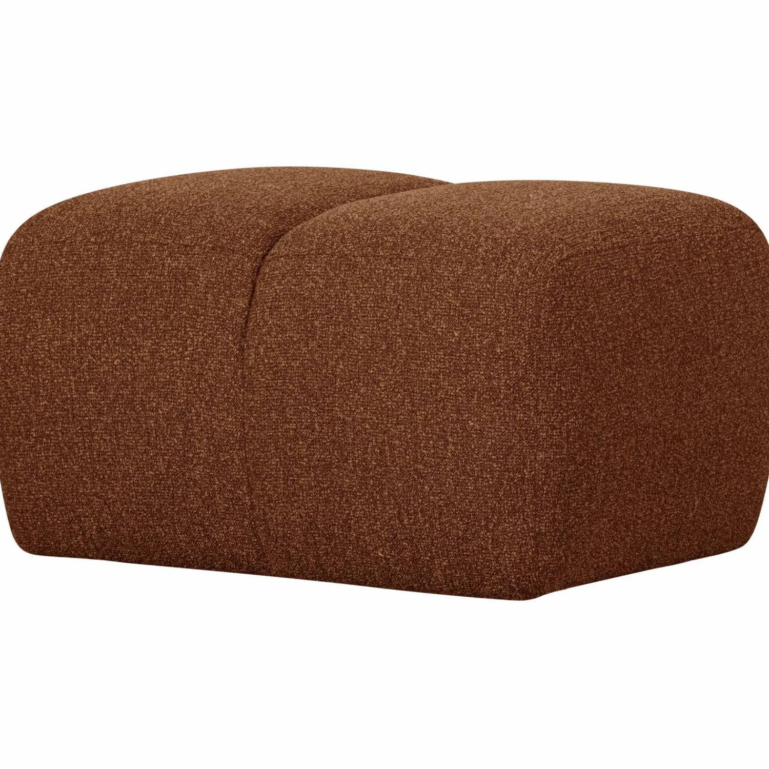 Best WOOOD Mojo poef 45x84x64 cm bouclé Roestbruin melange