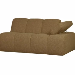 WOOOD Mojo 1,5-zits element arm rechts bouclé Geel/bruin melange