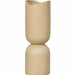 Discount WOOOD Mosi vaas/plantenpot fiber clay beige 75xø25 cm