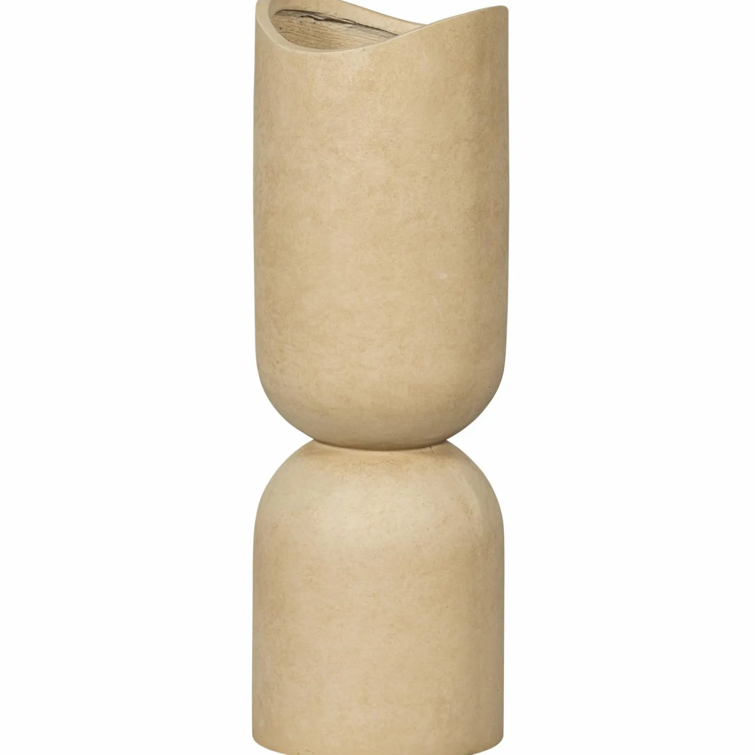Discount WOOOD Mosi vaas/plantenpot fiber clay beige 75xø25 cm