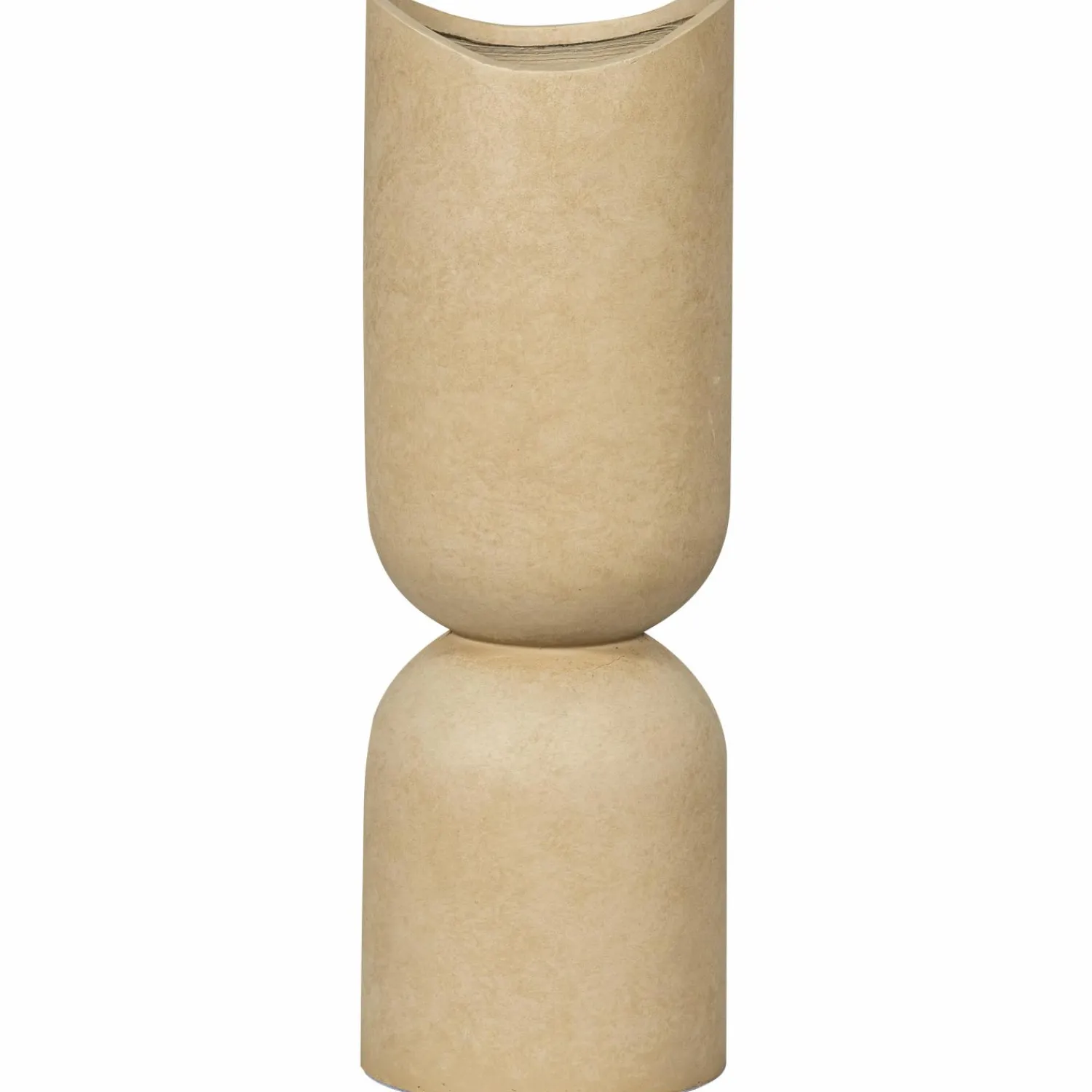 Discount WOOOD Mosi vaas/plantenpot fiber clay beige 75xø25 cm