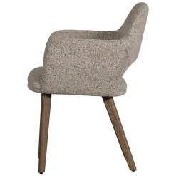 WOOOD Murat eetkamerstoel met houten poot donkerbruin Naturel