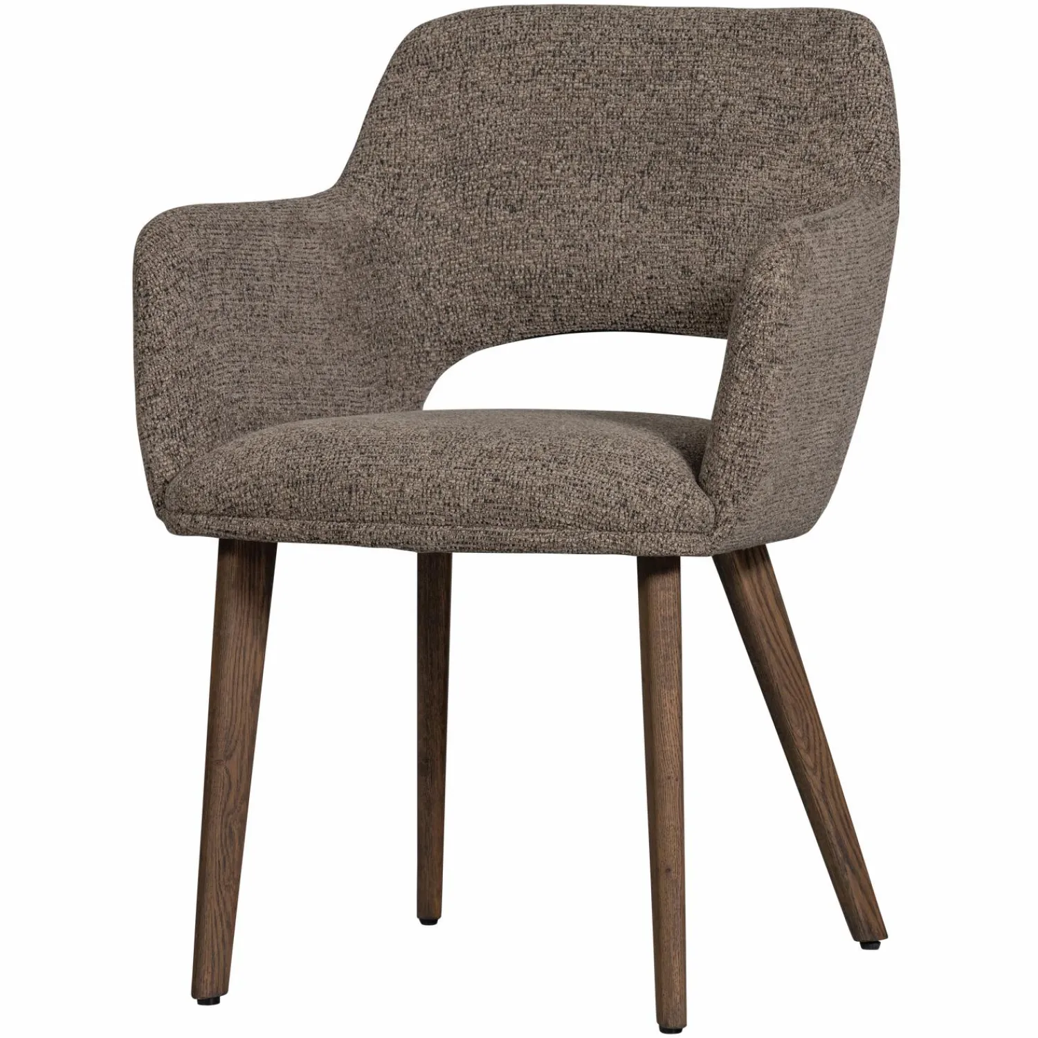 WOOOD Murat eetkamerstoel met houten poot donkerbruin Taupe