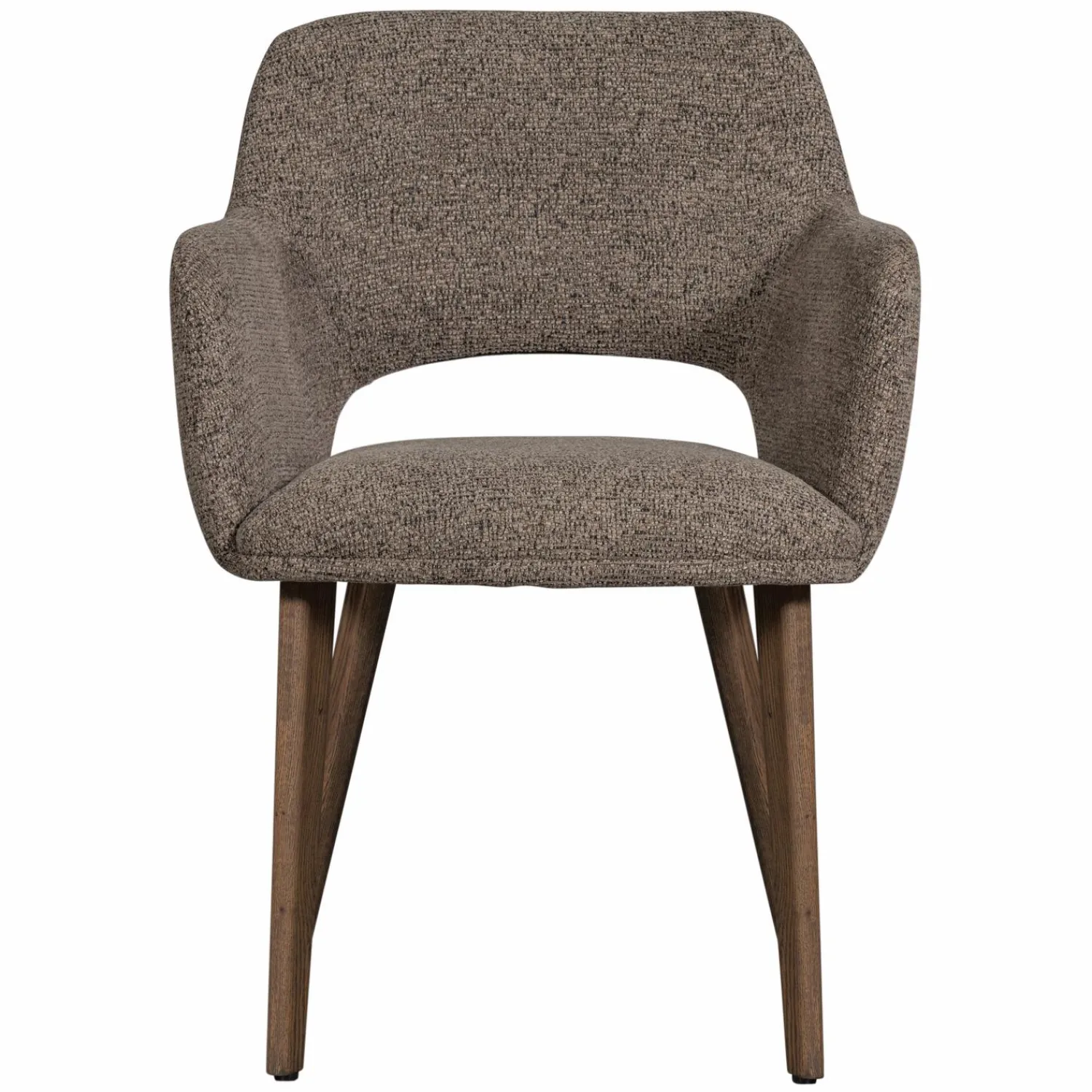 WOOOD Murat eetkamerstoel met houten poot donkerbruin Taupe