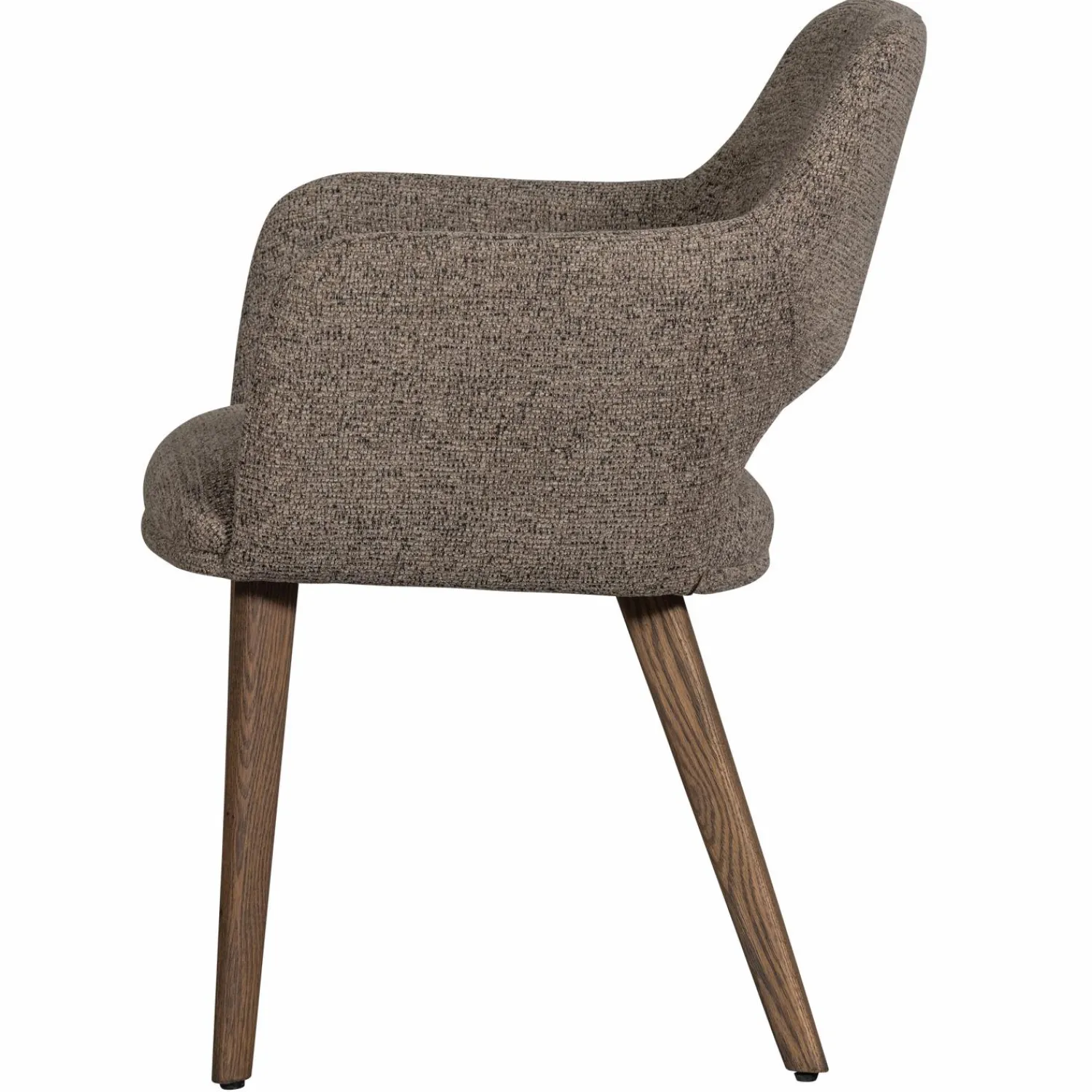 WOOOD Murat eetkamerstoel met houten poot donkerbruin Taupe