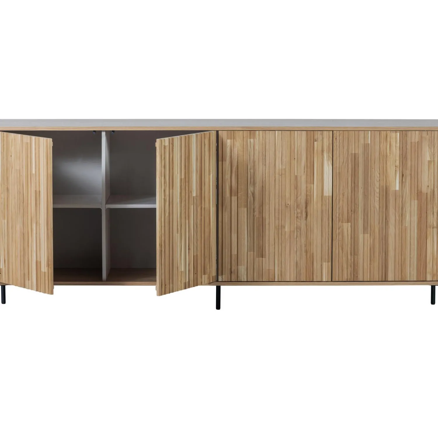 Sale WOOOD New Gravure dressoir 200 cm eiken blanke lak Naturel