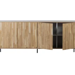 Sale WOOOD New Gravure dressoir 200 cm eiken blanke lak Naturel