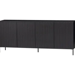 Clearance WOOOD New Gravure dressoir 200 cm grenen Zwart