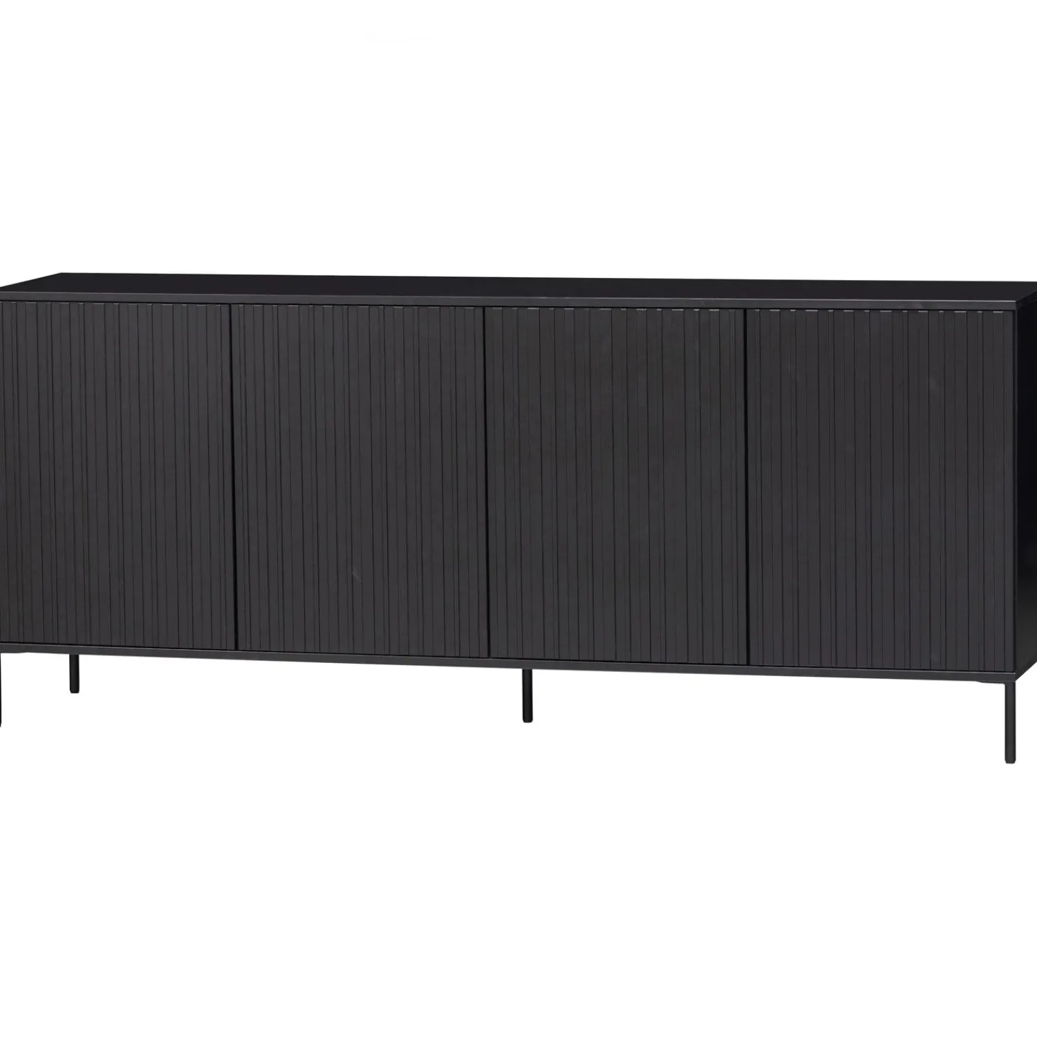Clearance WOOOD New Gravure dressoir 200 cm grenen Zwart