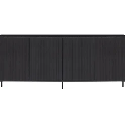 Clearance WOOOD New Gravure dressoir 200 cm grenen Zwart