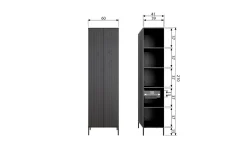 Outlet WOOOD New Gravure hoge kast met lade grenen Dust