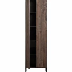 New WOOOD New Gravure hoge kast met lade essen fineer Espresso