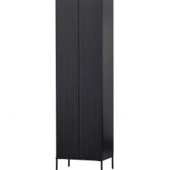 Clearance WOOOD New Gravure hoge kast met lade grenen Zwart