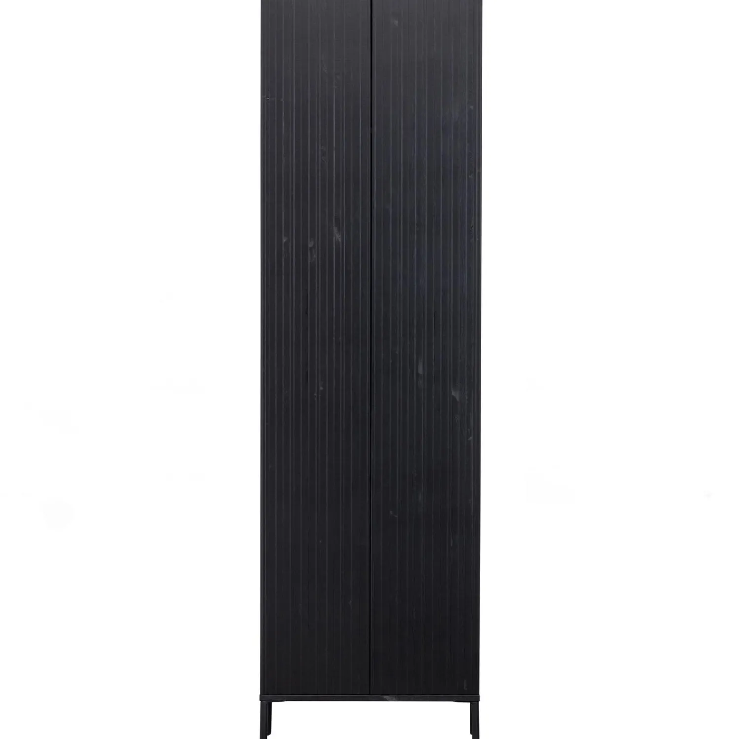 Clearance WOOOD New Gravure hoge kast met lade grenen Zwart
